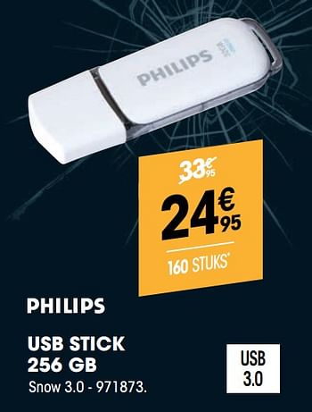 Promoties Usb stick 256 gb - Philips - Geldig van 23/11/2021 tot 05/12/2021 bij Electro Depot