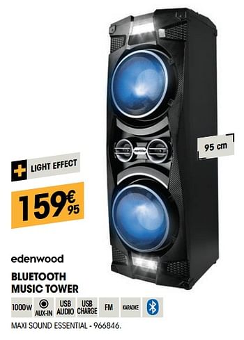 Promoties Edenwood bluetooth music tower maxi sound essential - Edenwood  - Geldig van 23/11/2021 tot 05/12/2021 bij Electro Depot