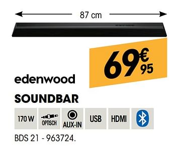 Promoties Edenwood soundbar bds 21 - Edenwood  - Geldig van 23/11/2021 tot 05/12/2021 bij Electro Depot