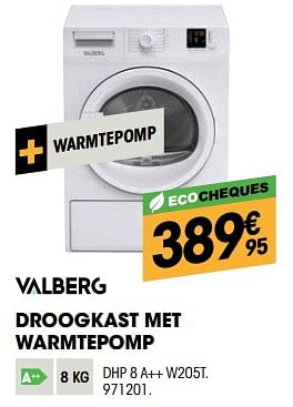 Valberg Valberg droogkast met warmtepomp dhp 8 a++ w205t - En promotion ...