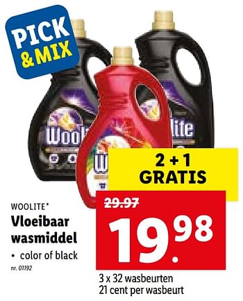Promotions Vloeibaar wasmiddel - Woolite - Valide de 29/11/2021 à 04/12/2021 chez Lidl