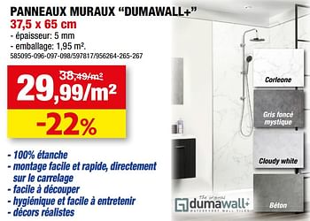 Promotions Panneaux muraux dumawall+ - Dumawall - Valide de 17/11/2021 à 27/11/2021 chez Hubo