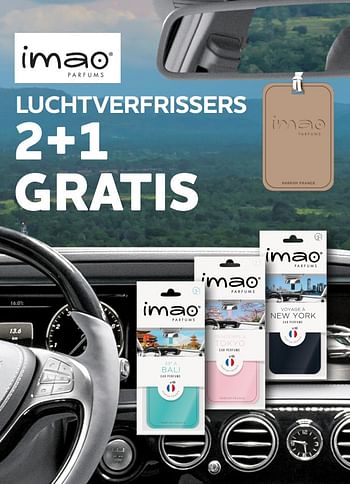 Promoties Luchtverfrissers 2+1 gratis - Imao - Geldig van 18/11/2021 tot 04/01/2022 bij Auto 5