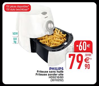 Terminal publiek Klusjesman Philips Philips friteuse sans huile friteuse zonder olie hd9216-80 -  Promotie bij Cora