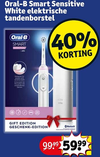 Niet verwacht Ontslag Vluchtig Oral-B Oral-b smart sensitive white elektrische tandenborstel - Promotie  bij Kruidvat