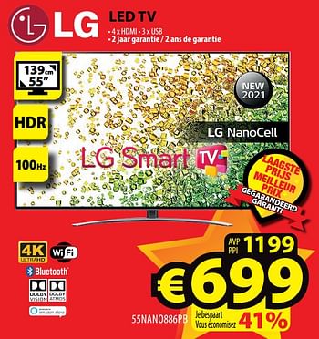 Promoties Lg led tv 55nano886pb - LG - Geldig van 24/11/2021 tot 01/12/2021 bij ElectroStock