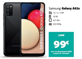 Promotions Samsung galaxy a02s - Samsung - Valide de 22/11/2021 à 30/11/2021 chez Base