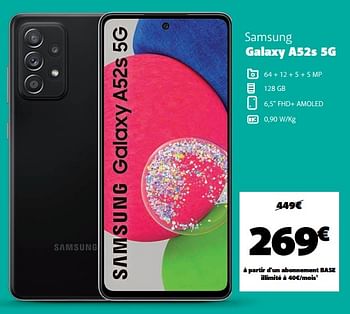 Promotions Samsung galaxy a52s 5g - Samsung - Valide de 22/11/2021 à 30/11/2021 chez Base