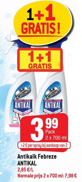 Promoties Antikalk febreze antikal - Antikal - Geldig van 24/11/2021 tot 30/11/2021 bij Smatch