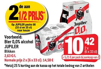 Promoties Bier 0,0% alcohol jupiler - Jupiler - Geldig van 24/11/2021 tot 30/11/2021 bij Smatch