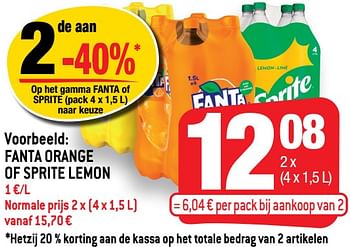 Promoties Fanta orange of sprite lemon - Huismerk - Smatch - Geldig van 24/11/2021 tot 30/11/2021 bij Smatch