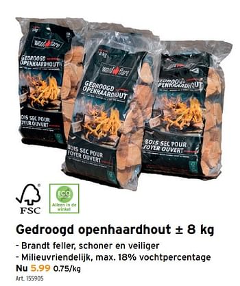 Promoties Gedroogd openhaardhout - Huismerk - Gamma - Geldig van 24/11/2021 tot 21/12/2021 bij Gamma