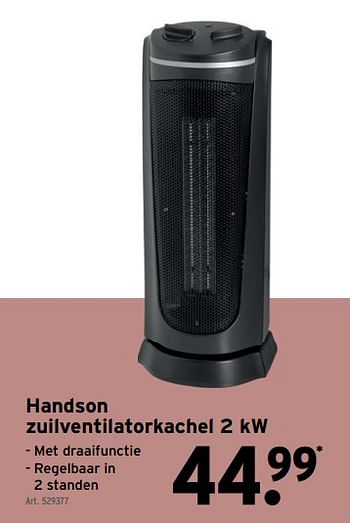 Promoties Handson zuilventilatorkachel 2 kw - Handson - Geldig van 24/11/2021 tot 21/12/2021 bij Gamma