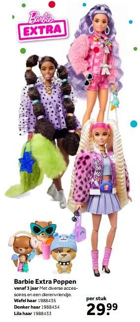 Eentonig Opheldering Landschap Mattel Barbie extra poppen wafel haar - Promotie bij Intertoys