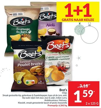 Promoties Bret`s chips - Bret's - Geldig van 23/11/2021 tot 31/12/2021 bij Intermarche