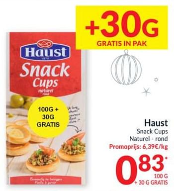 Promoties Haust snack cups naturel - rond - Haust - Geldig van 23/11/2021 tot 31/12/2021 bij Intermarche