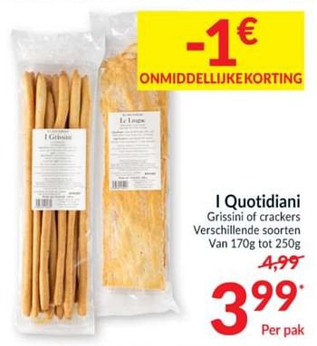 Promoties I quotidiani grissini of crackers - Huismerk - Intermarche - Geldig van 23/11/2021 tot 31/12/2021 bij Intermarche