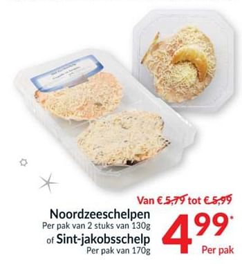 Promotions Noordzeeschelpen of sint-jakobsschelp - Produit maison - Intermarche - Valide de 23/11/2021 à 31/12/2021 chez Intermarche
