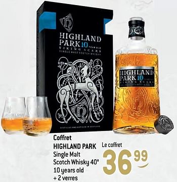 Promotions Coffret highland park single malt scotch whisky - Highland Park - Valide de 17/11/2021 à 31/12/2021 chez Match