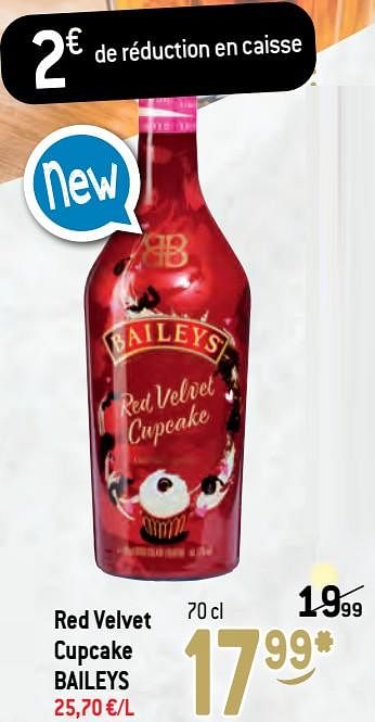 Promotions Red velvet cupcake baileys - Baileys - Valide de 17/11/2021 à 31/12/2021 chez Match