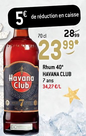 Promotions Rhum 40° havana club - Havana club - Valide de 17/11/2021 à 31/12/2021 chez Match