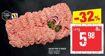 Promotions Hachis porc et boeuf - Produit maison - Match - Valide de 24/11/2021 à 30/11/2021 chez Match