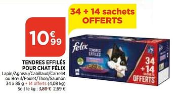 Pâtée pour chat en gelée sélection mixte Tendres Effilés Felix - Intermarché