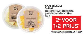 Promoties Kaasblokjes deli melo 2e voor 1-2 prijs - Déli Mélo - Geldig van 01/12/2021 tot 14/12/2021 bij Alvo