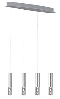 Hanglamp 4x Led 5w - Nikkel - Acryl Glas-Zelfbouwmarkt