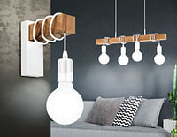 Hanglamp Wit/hout 4xe27-Zelfbouwmarkt