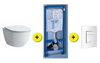 Toiletset Laufen Pro Wit Incl Wc-bril +inbouwres Rapid Sl +drukpl Wit-Zelfbouwmarkt