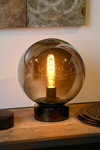 Tafellamp Glazen Bol - H30cm - E27 - Fume-Zelfbouwmarkt