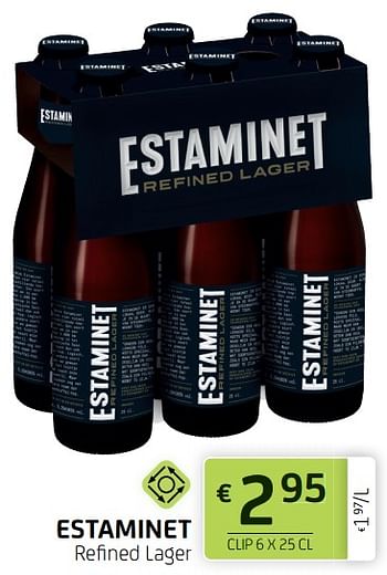 Promoties Estaminet refined lager - Estaminet - Geldig van 03/12/2021 tot 16/12/2021 bij BelBev
