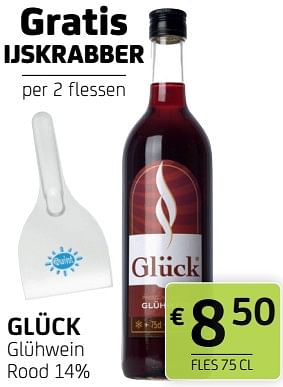 Promoties Glück glühwein rood 14% - Gluck - Geldig van 03/12/2021 tot 16/12/2021 bij BelBev