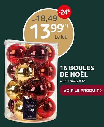Promotions 16 boules de noël - Produit maison - Brico - Valide de 01/12/2021 à 03/01/2022 chez Brico