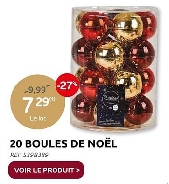 Promotions 20 boules de noël - Produit maison - Brico - Valide de 01/12/2021 à 03/01/2022 chez Brico