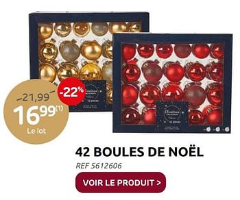 Promotions 42 boules de noël - Produit maison - Brico - Valide de 01/12/2021 à 03/01/2022 chez Brico
