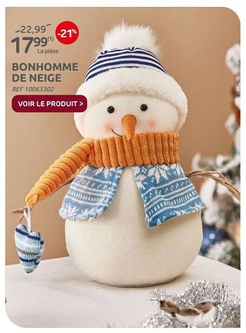 Promotions Bonhomme de neige - Produit maison - Brico - Valide de 01/12/2021 à 03/01/2022 chez Brico