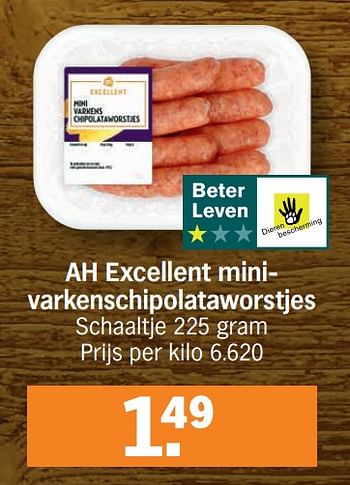 Promoties Ah excellent minivarkenschipolataworstjes - Huismerk - Albert Heijn - Geldig van 29/11/2021 tot 05/12/2021 bij Albert Heijn