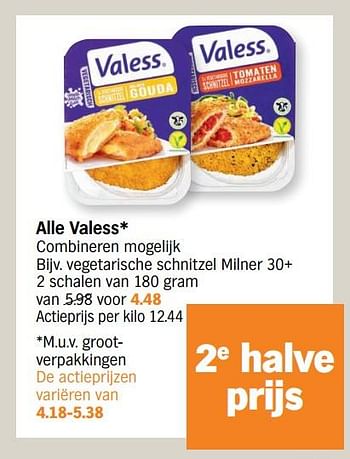 Promoties Vegetarische schnitzel milner 30+ - Valess - Geldig van 29/11/2021 tot 05/12/2021 bij Albert Heijn