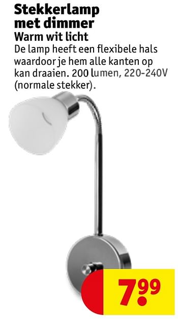 delicaat noot Bereid Huismerk - Kruidvat Stekkerlamp met dimmer warm wit licht - Promotie bij  Kruidvat