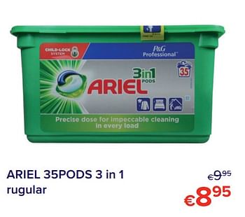 Promoties Ariel 35pods 3 in 1 rugular - Ariel - Geldig van 01/12/2021 tot 31/12/2021 bij Euro Shop