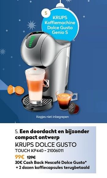 Promoties Krups koffiemachine dolce gusto genio s touch kp440 - Krups - Geldig van 01/12/2021 tot 31/12/2021 bij Krefel