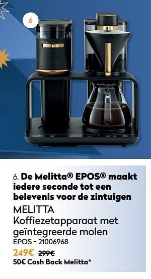 Promoties Melitta koffiezetapparaat met geïntegreerde molen epos - Melitta - Geldig van 01/12/2021 tot 31/12/2021 bij Krefel