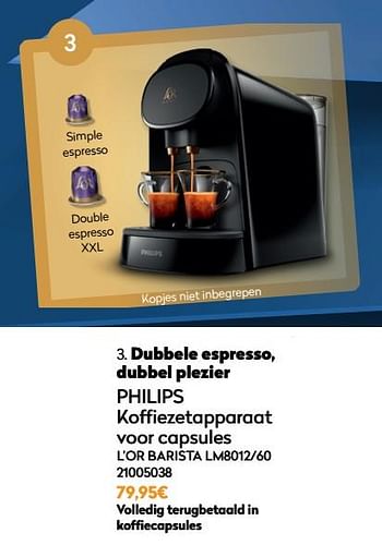 Promoties Philips koffiezetapparaat voor capsules l’or barista lm8012-60 - Philips - Geldig van 01/12/2021 tot 31/12/2021 bij Krefel