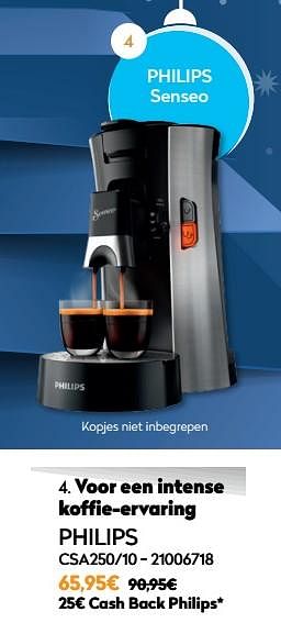 Promoties Philips senseo csa250-10 - Philips - Geldig van 01/12/2021 tot 31/12/2021 bij Krefel
