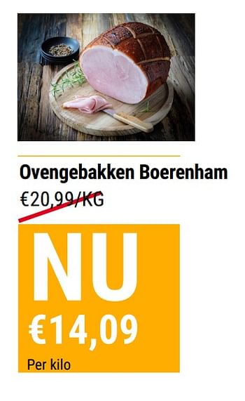 Promoties Ovengebakken boerenham - Huismerk - Budgetslager - Geldig van 01/12/2021 tot 07/12/2021 bij Budgetslager