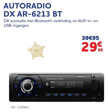 Promoties Autoradio dx ar-6213 bt - Huismerk - Auto 5  - Geldig van 30/11/2021 tot 04/01/2022 bij Auto 5