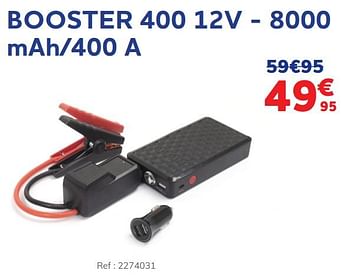 Promoties Booster 400 12v - 8000 mah-400 a - Huismerk - Auto 5  - Geldig van 30/11/2021 tot 04/01/2022 bij Auto 5
