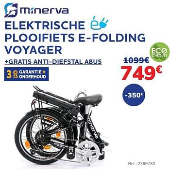 Promotions Elektrische plooifiets e-folding voyager - Minerva - Valide de 30/11/2021 à 04/01/2022 chez Auto 5